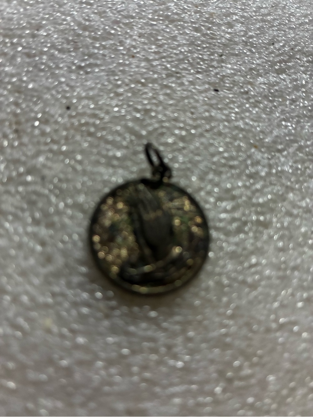 Gold-Tone Prayer Hands Pendant Charm antique